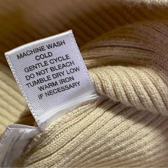 LOFT Cream High Neck Sleeveless Ribbed Sweater Tank, size L - Picture 6 of 7